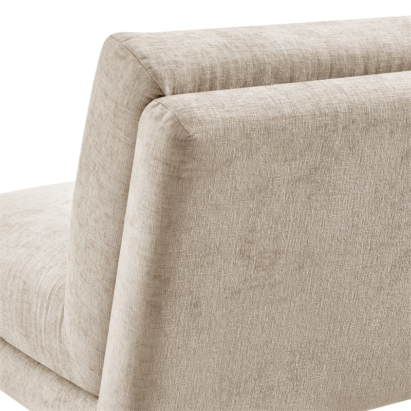 NPD Furniture Zenda Fabric Swivel Accent Chair w/ Wooden Base in Beige