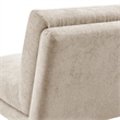 NPD Furniture Zenda Fabric Swivel Accent Chair w/ Wooden Base in Beige