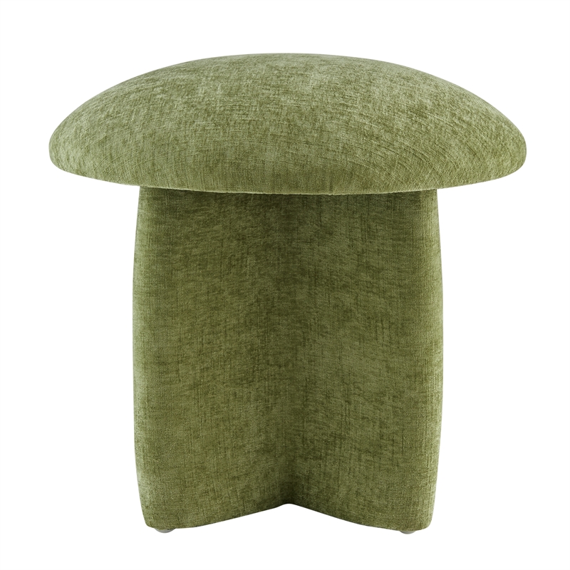 New Pacific Direct Cielo Fabric Ottoman in Millburry Green
