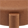 NPD Furniture Elora Faux Leather Round Ottoman in Vintage Cider