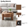 NPD Furniture Elora Faux Leather Round Ottoman in Vintage Cider