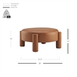 NPD Furniture Elora Faux Leather Round Ottoman in Vintage Cider