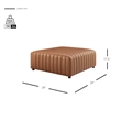 NPD Furniture Harland Faux Leather Square Coffee Table/Ottoman in Brown