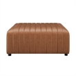 NPD Furniture Harland Faux Leather Square Coffee Table/Ottoman in Brown