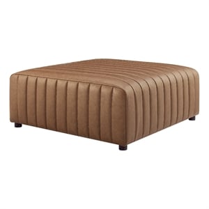 new pacific direct harland faux leather square coffee table/ottoman in brown