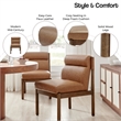 NPD Furniture Micah Faux Leather Dining Side Chair in Vintage Cider