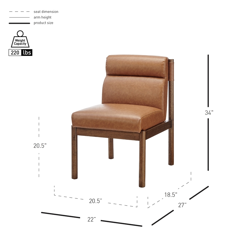 NPD Furniture Micah Faux Leather Dining Side Chair in Vintage Cider