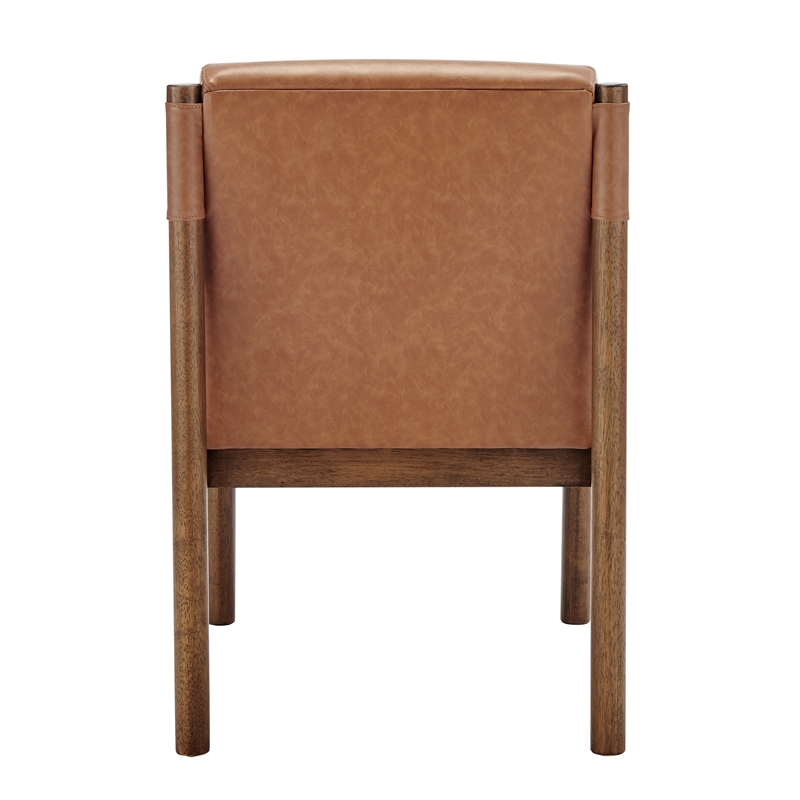 NPD Furniture Micah Faux Leather Dining Side Chair in Vintage Cider