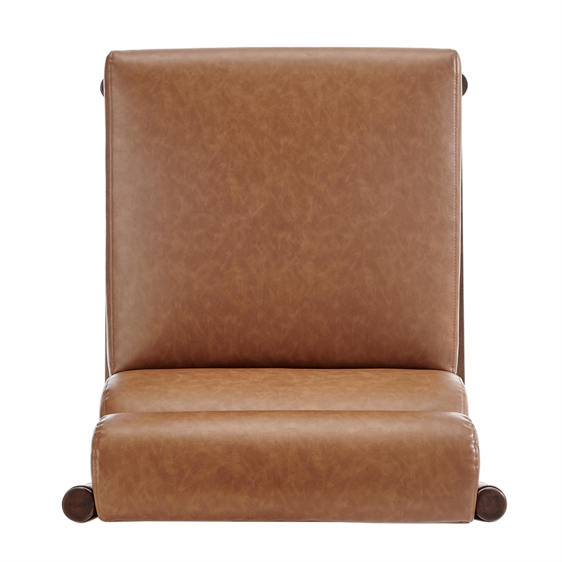NPD Furniture Micah Faux Leather Dining Side Chair in Vintage Cider
