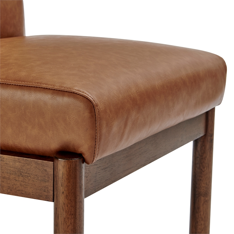 NPD Furniture Micah Faux Leather Dining Side Chair in Vintage Cider