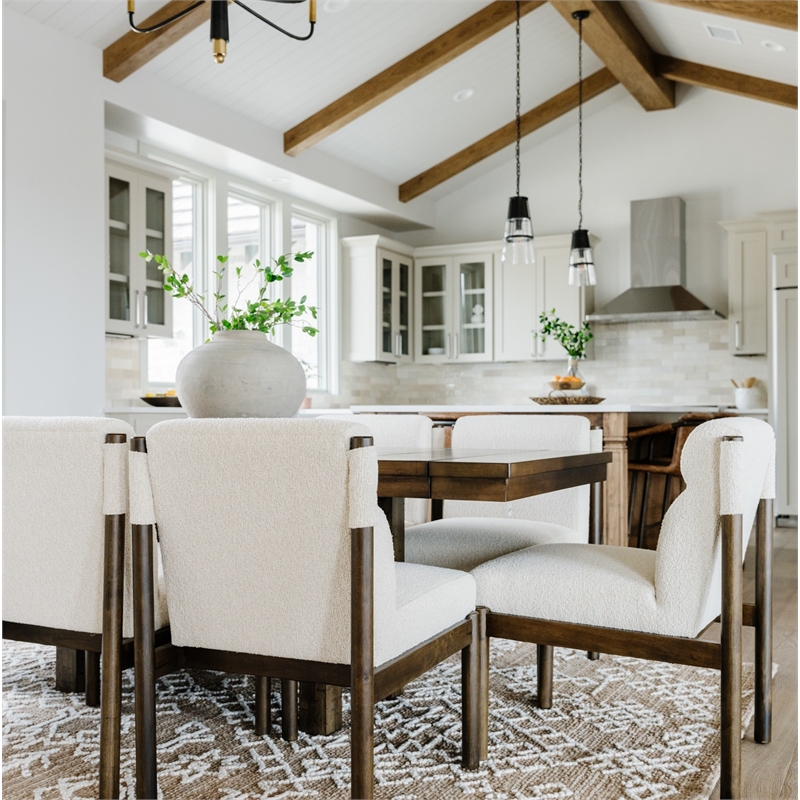 NPD Furniture Micah Fabric Dining Side Chair in Palladian Beige
