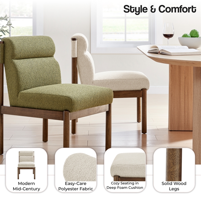 NPD Furniture Micah Fabric Dining Side Chair in Palladian Beige
