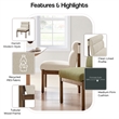 NPD Furniture Micah Fabric Dining Side Chair in Palladian Beige