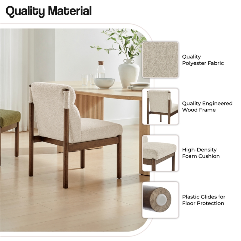 NPD Furniture Micah Fabric Dining Side Chair in Palladian Beige