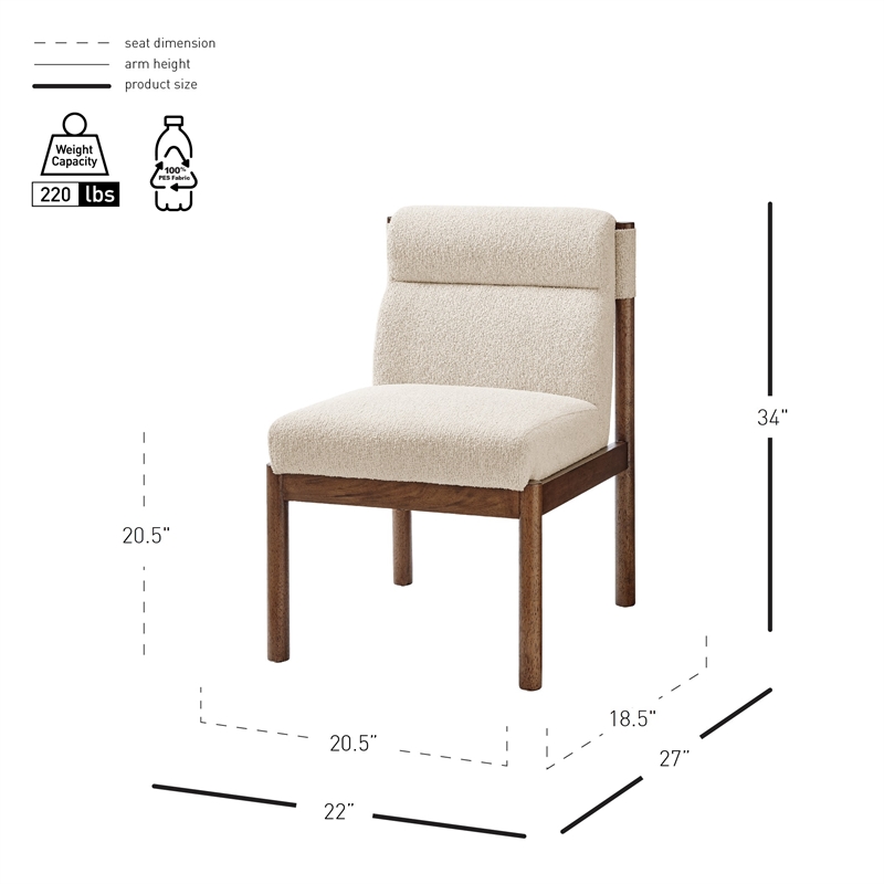 NPD Furniture Micah Fabric Dining Side Chair in Palladian Beige
