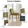 NPD Furniture Micah Fabric Dining Side Chair in Palladian Green