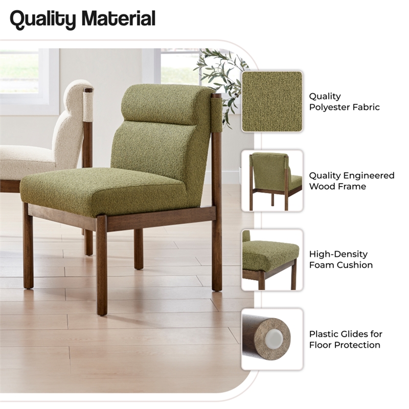 NPD Furniture Micah Fabric Dining Side Chair in Palladian Green