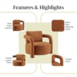NPD Furniture Maisie Faux Shearling Accent Arm Chair in Wilmont Brown