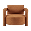 NPD Furniture Maisie Faux Shearling Accent Arm Chair in Wilmont Brown