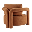 NPD Furniture Maisie Faux Shearling Accent Arm Chair in Wilmont Brown