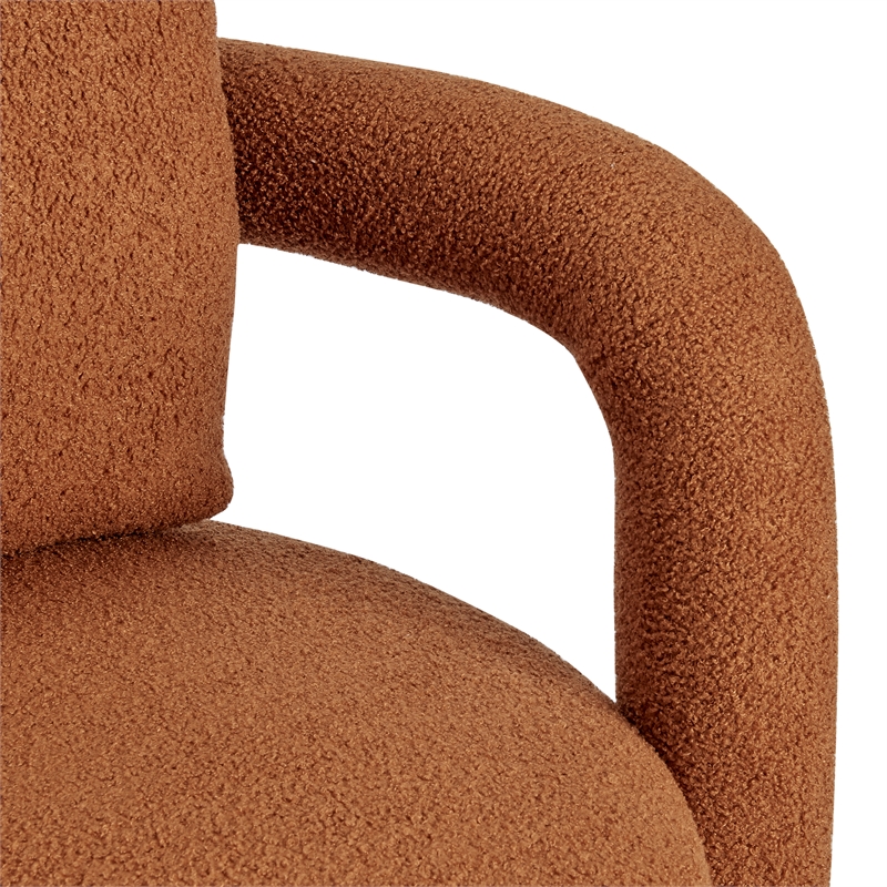 NPD Furniture Maisie Faux Shearling Accent Arm Chair in Wilmont Brown