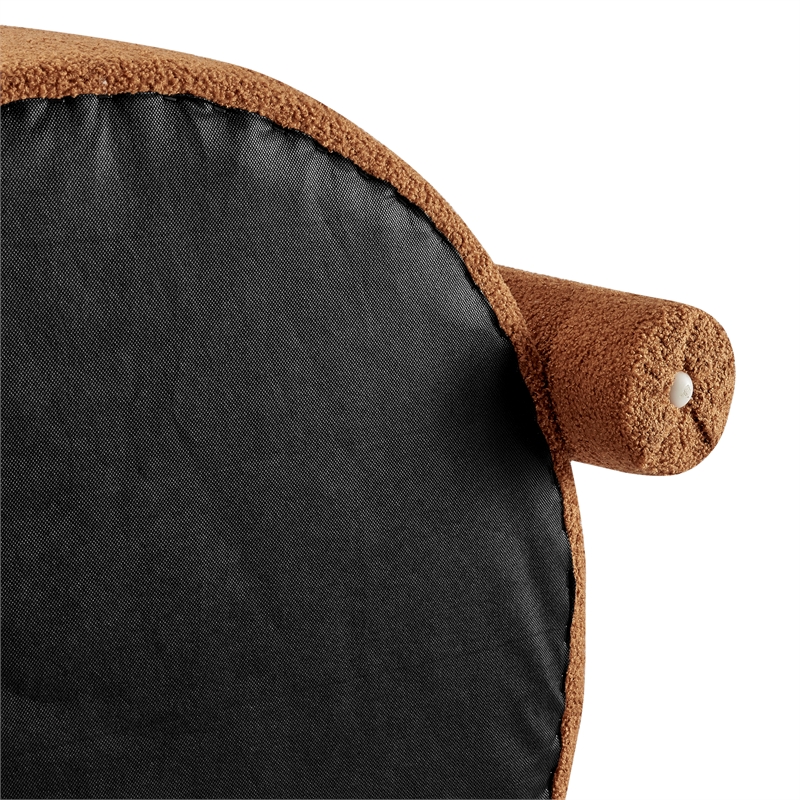 NPD Furniture Maisie Faux Shearling Accent Arm Chair in Wilmont Brown