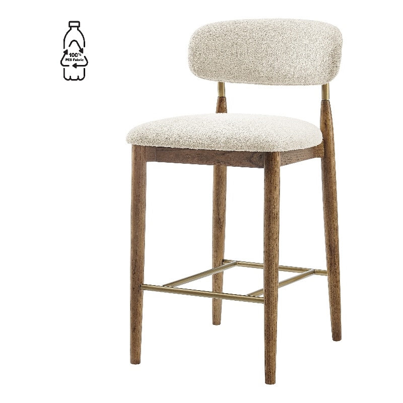 NPD Furniture Verna Fabric Counter Stool in Palladian Beige