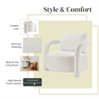 NPD Furniture Maisie Faux Shearling Accent Arm Chair in Wilmont White