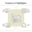 NPD Furniture Maisie Faux Shearling Accent Arm Chair in Wilmont White