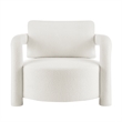 NPD Furniture Maisie Faux Shearling Accent Arm Chair in Wilmont White