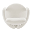 NPD Furniture Maisie Faux Shearling Accent Arm Chair in Wilmont White
