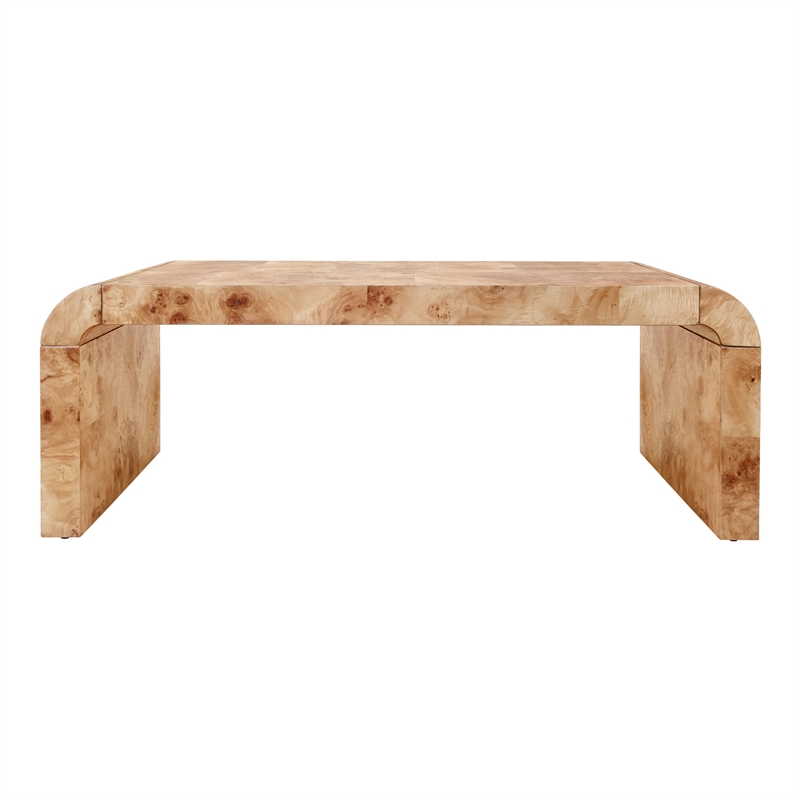 NPD Furniture Adriel Burl Wood Coffee Table in Natural Burl