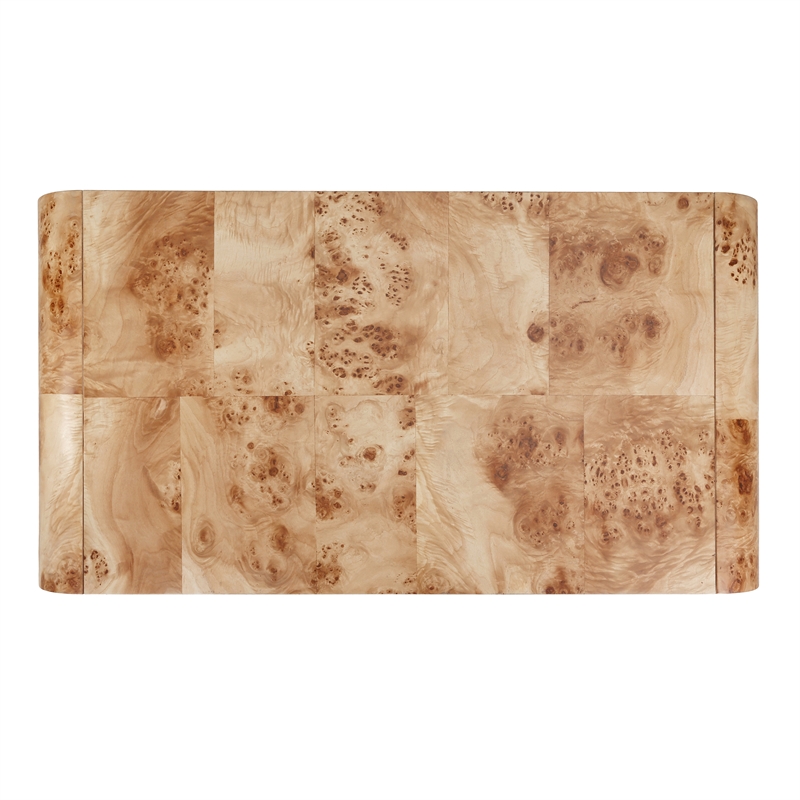 NPD Furniture Adriel Burl Wood Coffee Table in Natural Burl