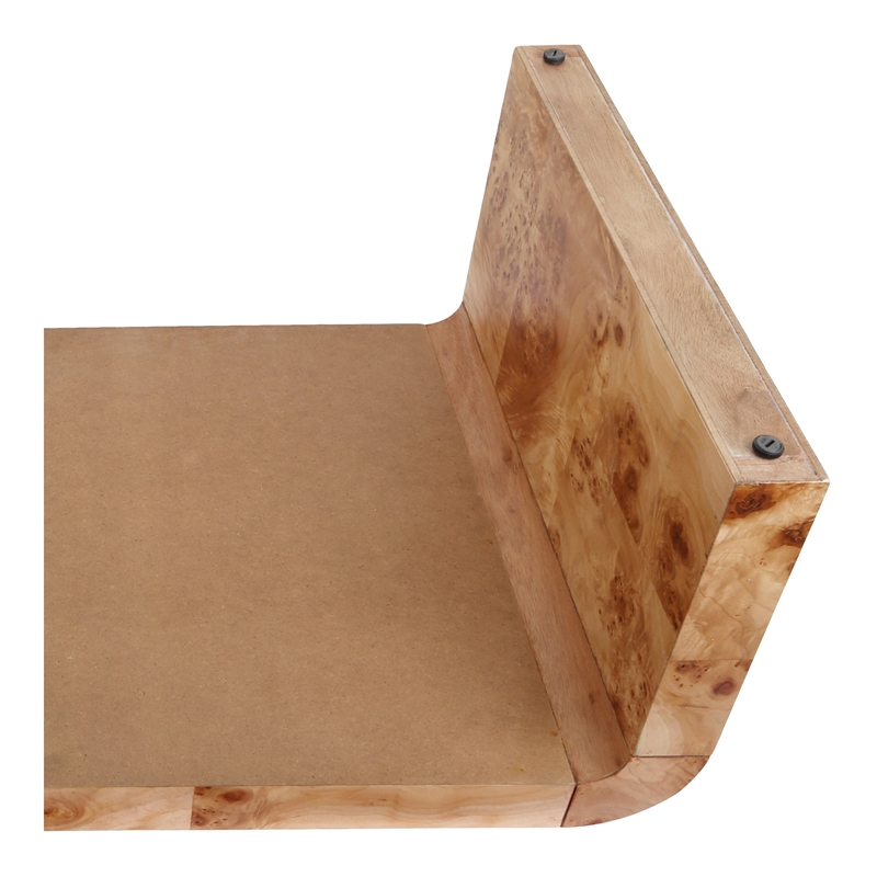 NPD Furniture Adriel Burl Wood Coffee Table in Natural Burl