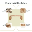 NPD Furniture Adriel Burl Wood Coffee Table in Natural Burl