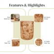 NPD Furniture Arsenio Burl Wood Round Side/End Table in Natural Burl