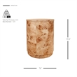 NPD Furniture Arsenio Burl Wood Round Side/End Table in Natural Burl