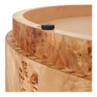 NPD Furniture Arsenio Burl Wood Round Coffee Table in Natural Burl