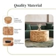 NPD Furniture Arsenio Burl Wood Round Coffee Table in Natural Burl