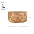 NPD Furniture Arsenio Burl Wood Round Coffee Table in Natural Burl