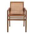 New Pacific Direct Davina Teak Dining Side Arm Chair in Java Brown
