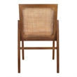 New Pacific Direct Davina Teak Dining Side Arm Chair in Java Brown