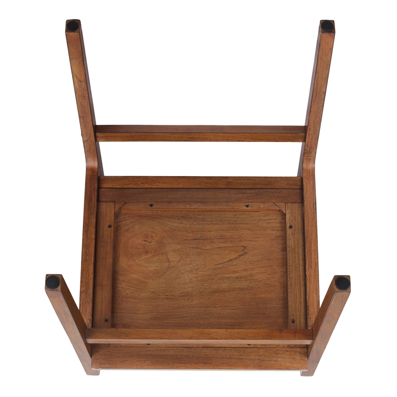 New Pacific Direct Davina Teak Dining Side Arm Chair in Java Brown