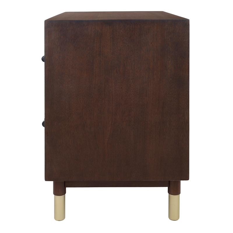 NPD Furniture Callan Nightstand/Side Table 2 Drawers in Dark Walnut