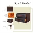 NPD Furniture Callan Nightstand/Side Table 2 Drawers in Dark Walnut