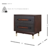 NPD Furniture Callan Nightstand/Side Table 2 Drawers in Dark Walnut
