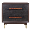 NPD Furniture Callan Nightstand/Side Table 2 Drawers in Dark Walnut