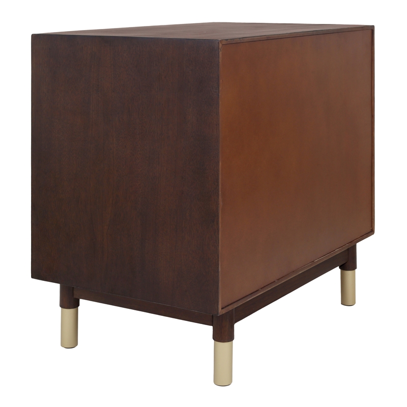 NPD Furniture Callan Nightstand/Side Table 2 Drawers in Dark Walnut