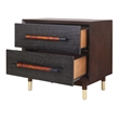 NPD Furniture Callan Nightstand/Side Table 2 Drawers in Dark Walnut