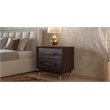 NPD Furniture Callan Nightstand/Side Table 2 Drawers in Dark Walnut